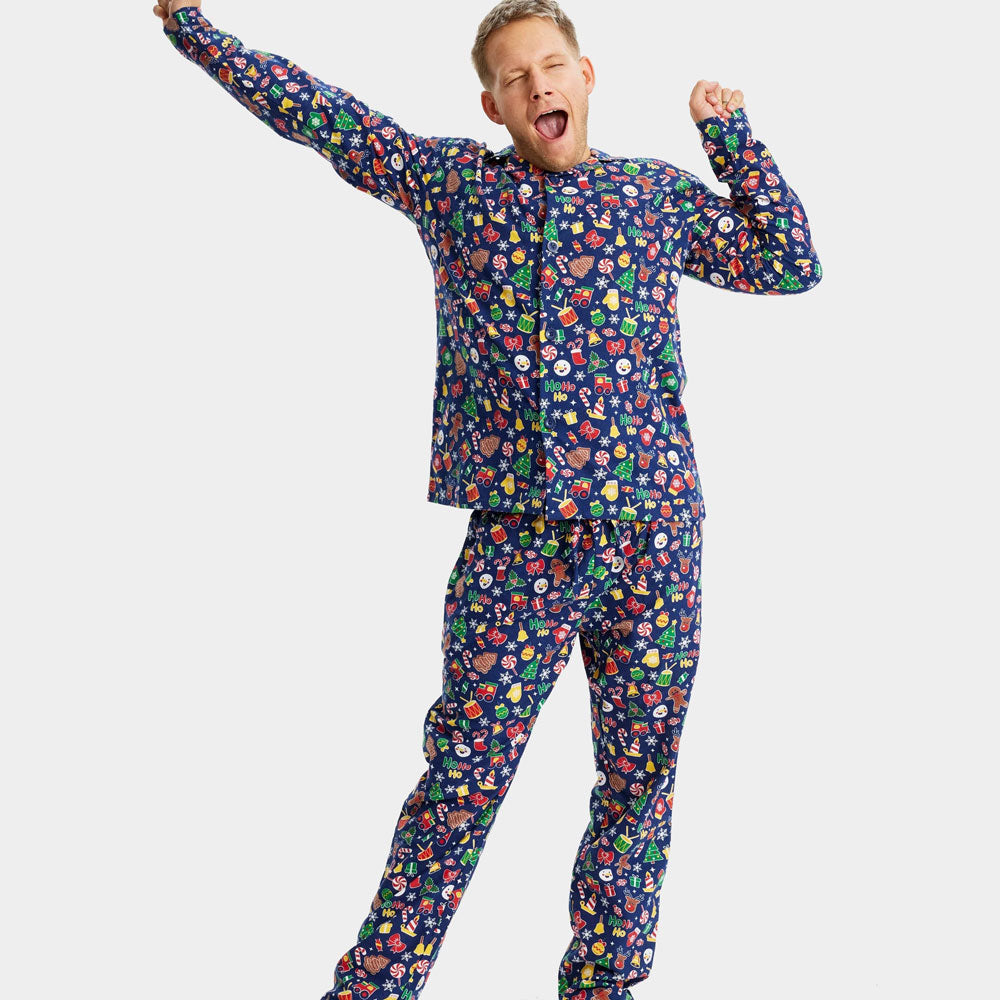 Blue Christmas Dream Ugly Christmas Pyjama for Family Mens