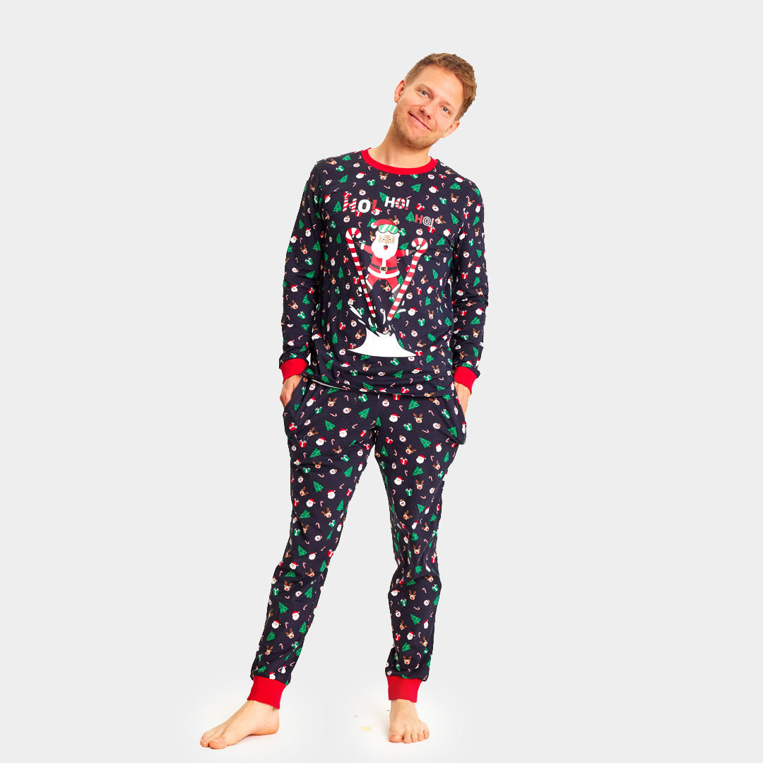 Christmas pajama for Family with Skiing Santa mens