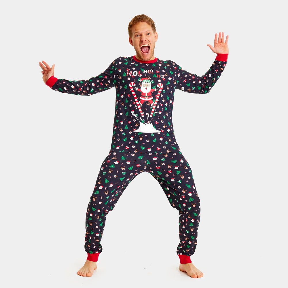 Christmas pajama for Men with Skiing Santa