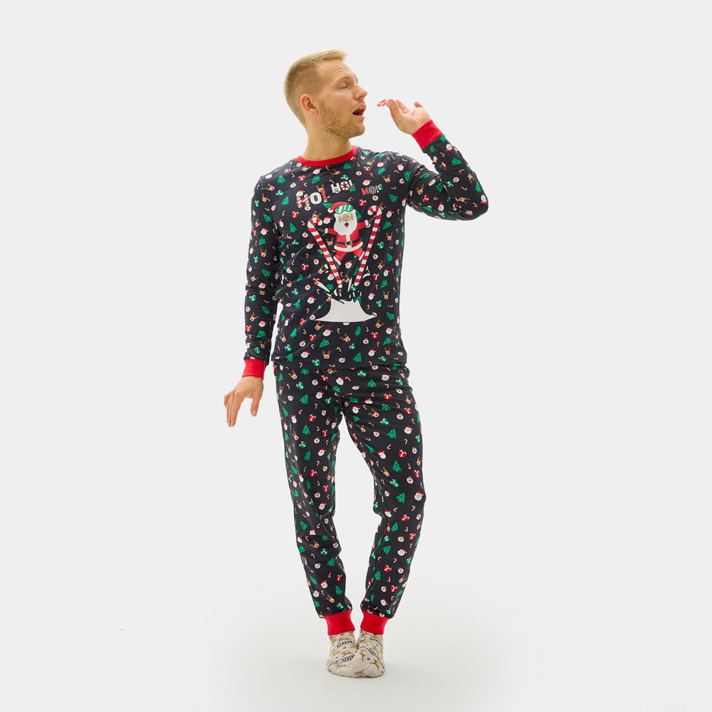 Christmas Pajama for Mens with Skiing Santa
