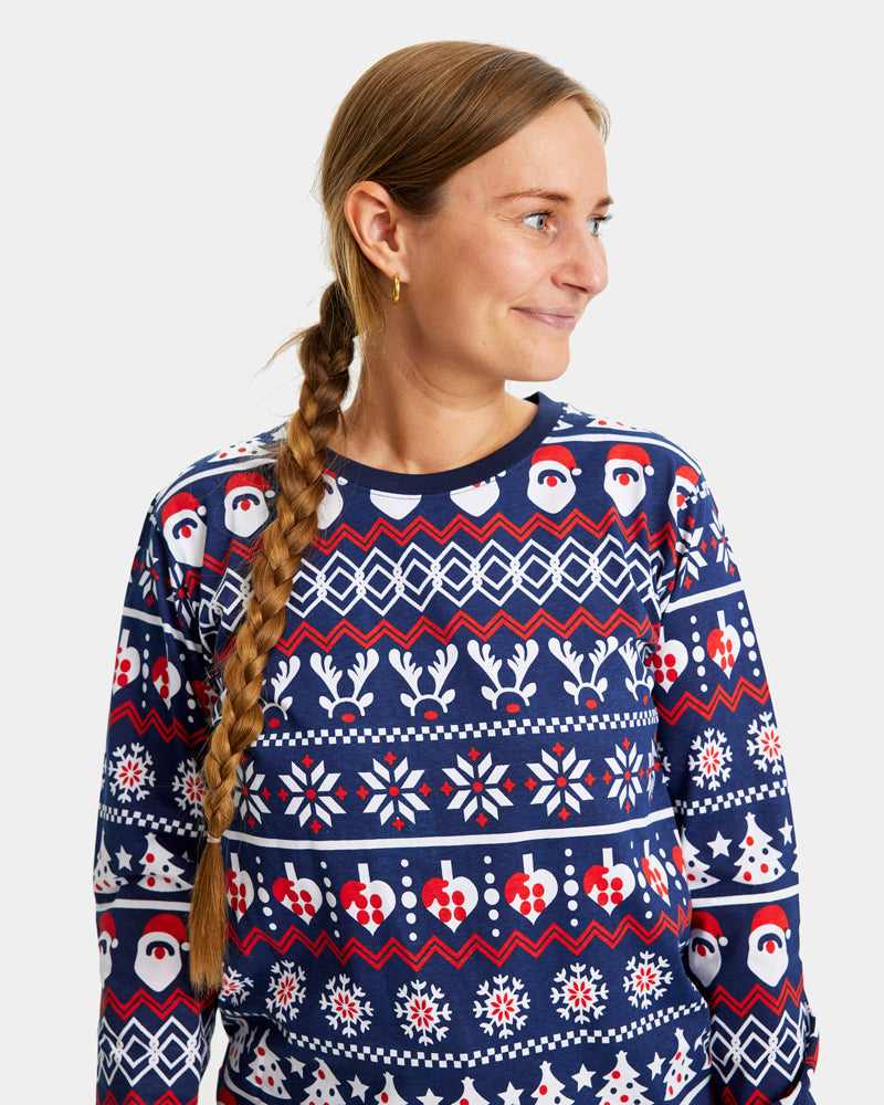 Christmas Pajama Children Womens Santa Reindeers Hearts