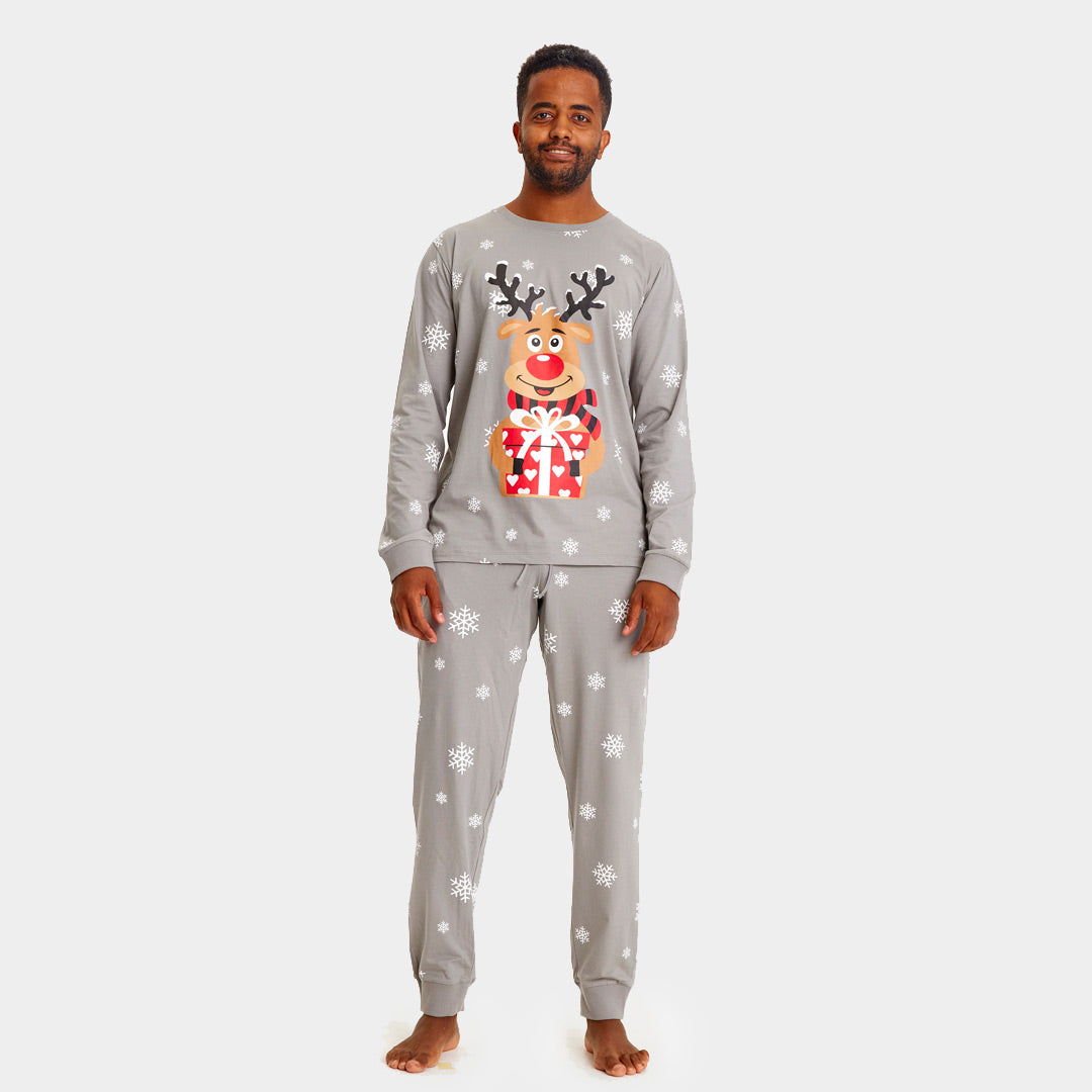 Grey Christmas pajama for Men with Rudolph the Reindeer