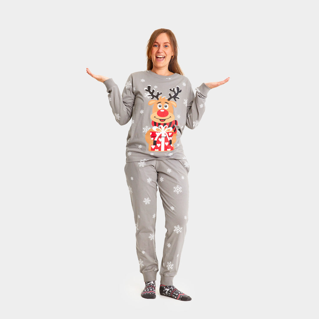 Grey Christmas pajama for Women with Rudolph the Reindeer