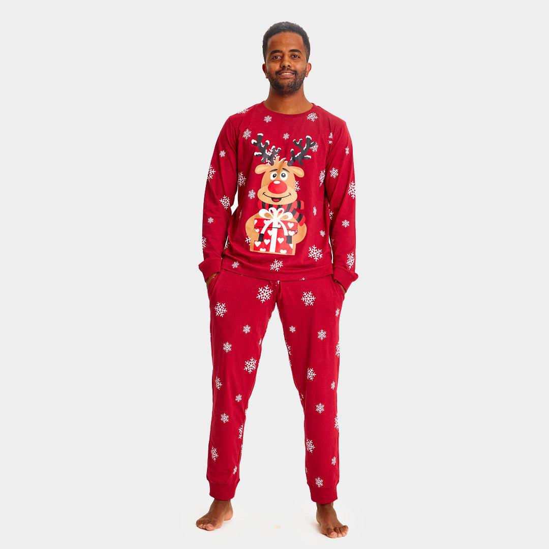 Red Christmas pajama for Men with Rudolph the Reindeer