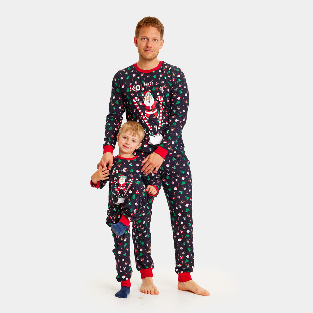 Christmas Pajama Children Family Skiing Santa
