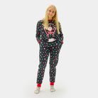 Christmas Pajama for Womens with Skiing Santa
