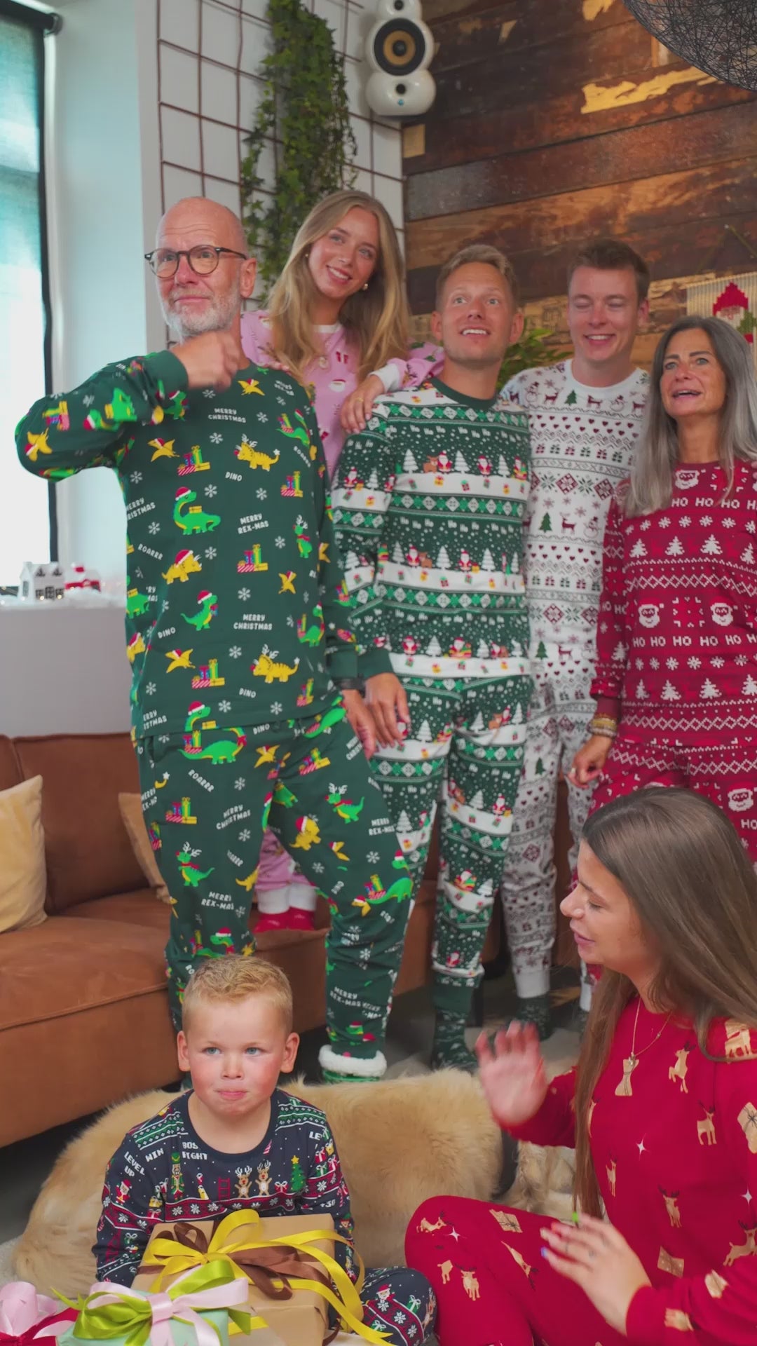 Family Red Green and Blue Christmas Pajama