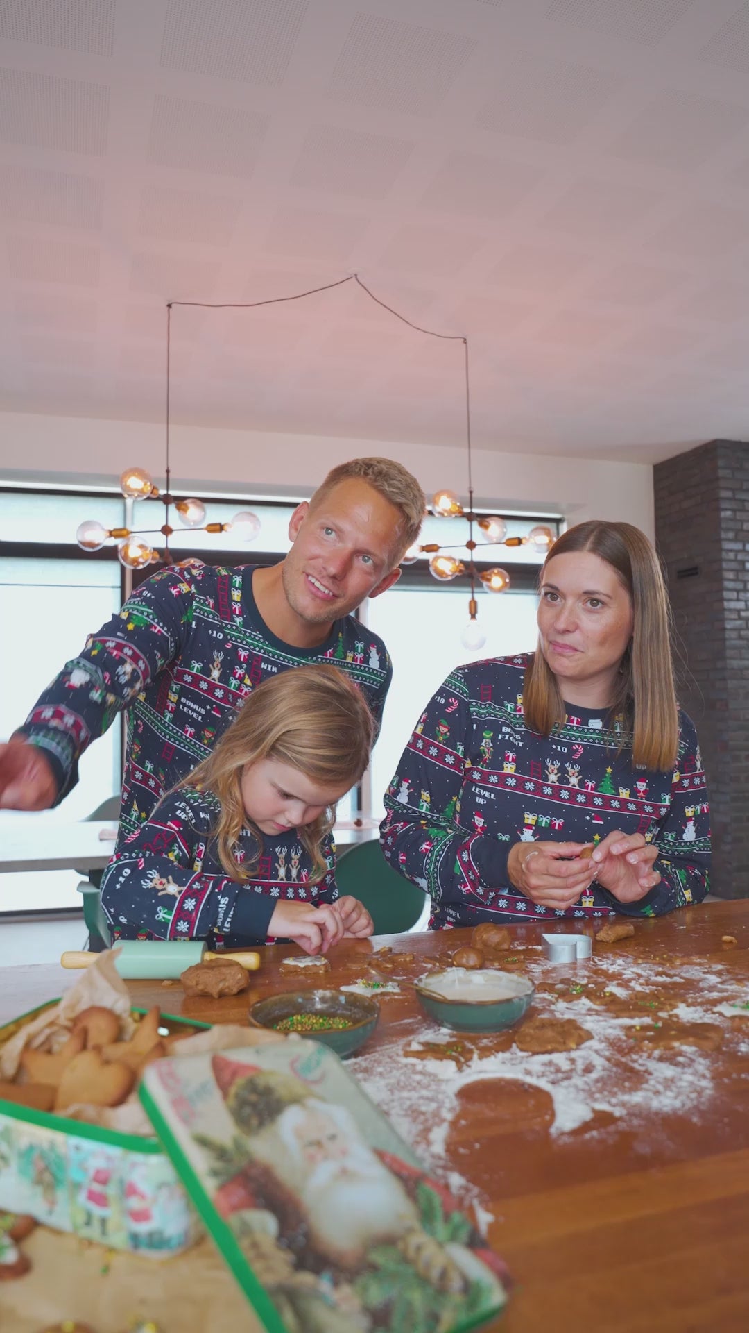 Family Christmas Pajama Vintage Gaming