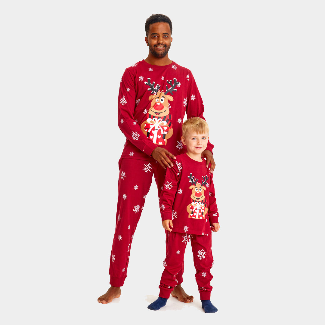 Red Christmas pajama for Family with Rudolph the Reindeer